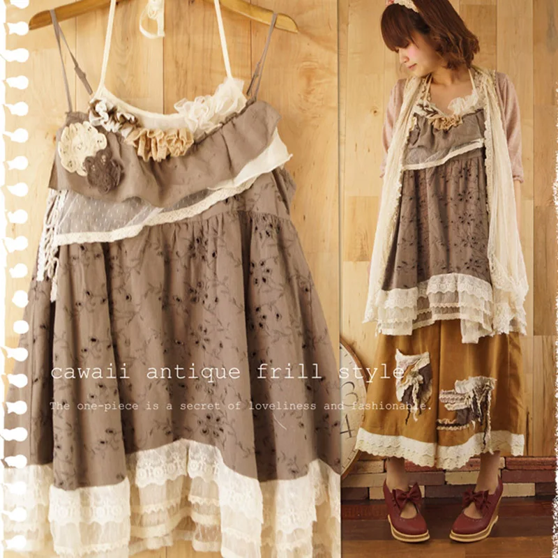 Harajuku Summer Mori Girl Sweet Dress Women Appliques Cotton Lace Flowers Sleeveless Strap Female Vestido Kawaii Cute Dress A011
Harajuku Summer Mori Girl Sweet Dress Women Appliques Cotton Lace Flowers Sleeveless Strap Female Vestido Kawaii Cute Dress A011