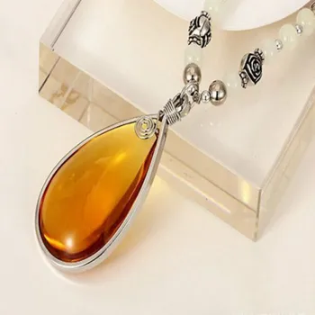 Ms fashion simple long teardrop-shaped sweater chain necklace
Ms fashion simple long teardrop-shaped sweater chain necklace