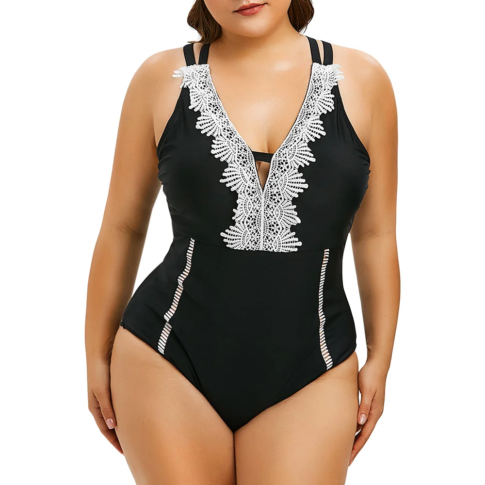 Rosegal Sexy Women Swimwear Plus Size Contrast Lace Criss Cross One-piece Swimsuit Wire Free Padded Bathing Suit Beachwear
Rosegal Sexy Women Swimwear Plus Size Contrast Lace Criss Cross One-piece Swimsuit Wire Free Padded Bathing Suit Beachwear