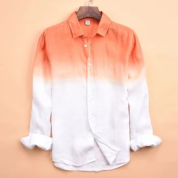 BOHO 2020 fresh gradient flax long sleeve shirt young men leisure trend loose linen shirt 
BOHO 2020 fresh gradient flax long sleeve shirt young men leisure trend loose linen shirt