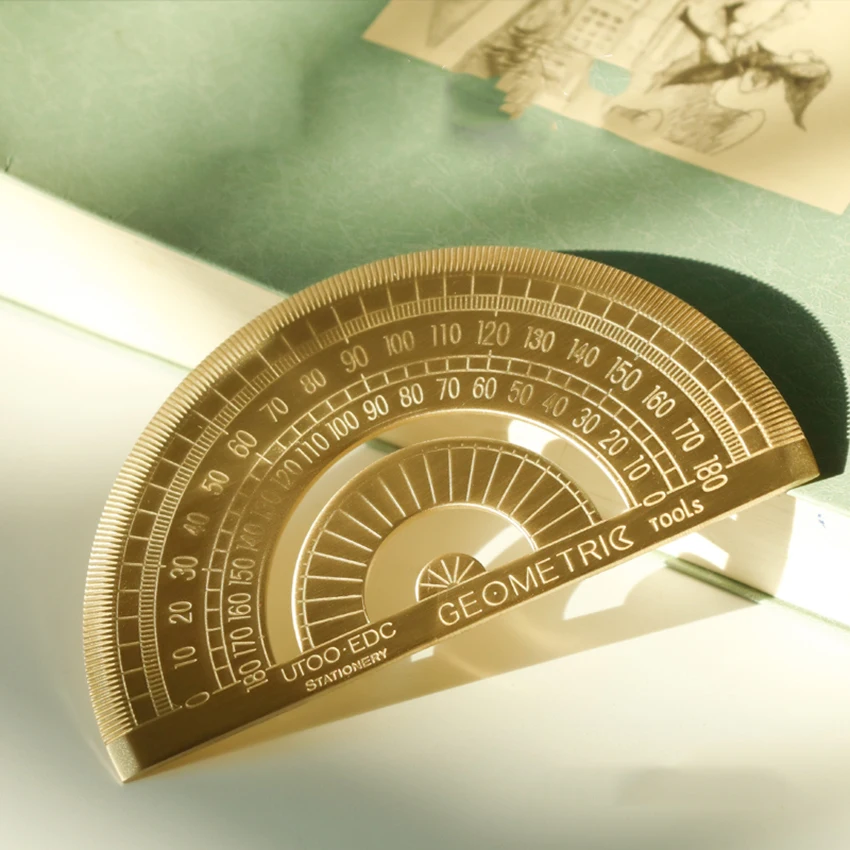 Brass Golden Retro Semicircle Protractor Math Protractors 180 Degree Angle Measurement Drawing Stationery Math Geometry Gift
Brass Golden Retro Semicircle Protractor Math Protractors 180 Degree Angle Measurement Drawing Stationery Math Geometry Gift