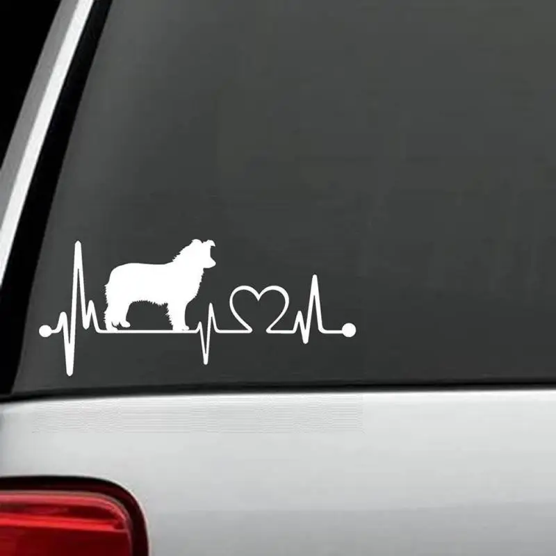 19*8.3CM Border Collie Dog Heartbeat Decal Stickers Car Cover Scratches Decorative Accessories 19*8.3CM Border Collie Dog Heartbeat Decal Stickers Car Cover Scratches Decorative Accessories