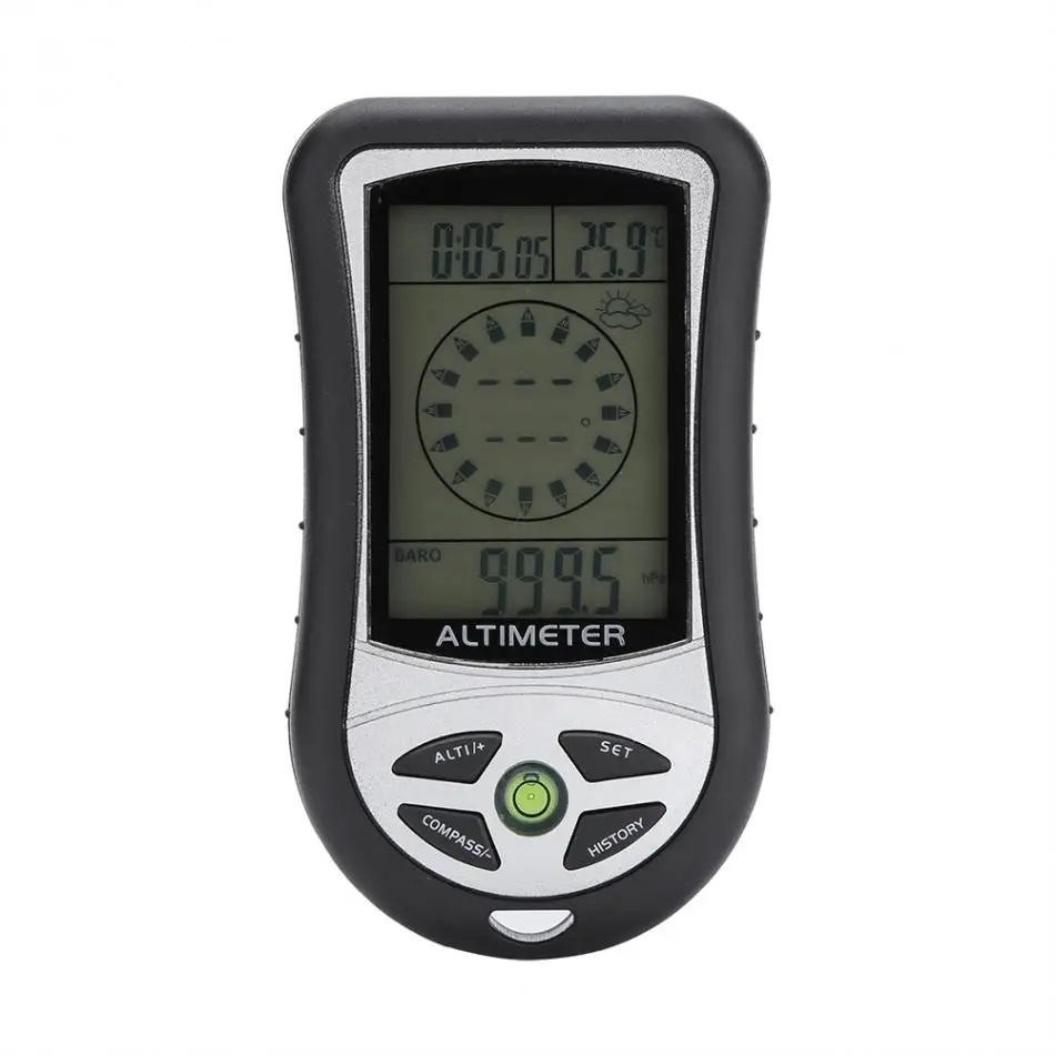 Multifunctional 8 in 1 Outdoor Camping Hiking Digital Altimeter Barometer Compass Weather Forecast Thermometer LED Backlight
Multifunctional 8 in 1 Outdoor Camping Hiking Digital Altimeter Barometer Compass Weather Forecast Thermometer LED Backlight