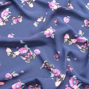 2019 new high-stick chiffon spring/summer printed fabric navy blue background iris soft
2019 new high-stick chiffon spring/summer printed fabric navy blue background iris soft