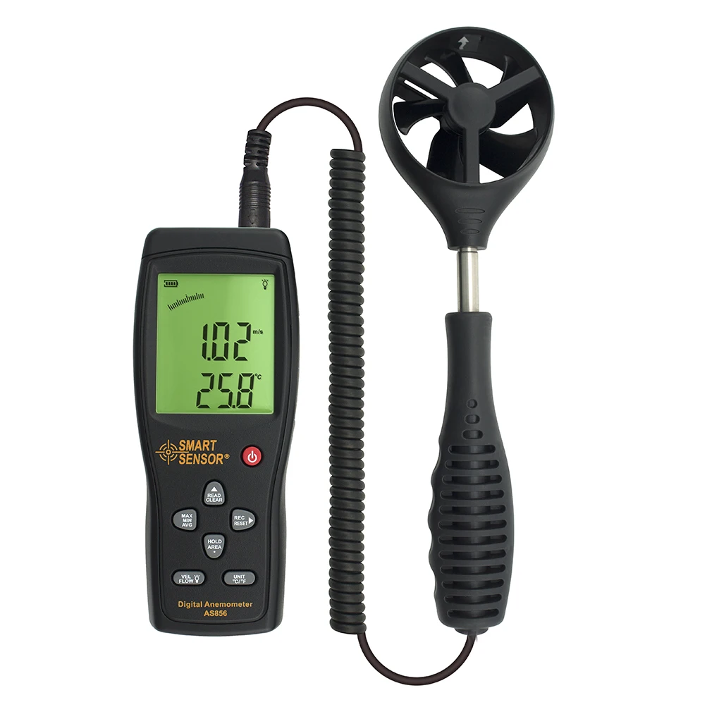 SMART SENSOR Smart Sensor AS856 Digital Air-flow Anemometer Wind Speed Meter Range 0.3-45M/S Temperature Measuring Windmeter
SMART SENSOR Smart Sensor AS856 Digital Air-flow Anemometer Wind Speed Meter Range 0.3-45M/S Temperature Measuring Windmeter