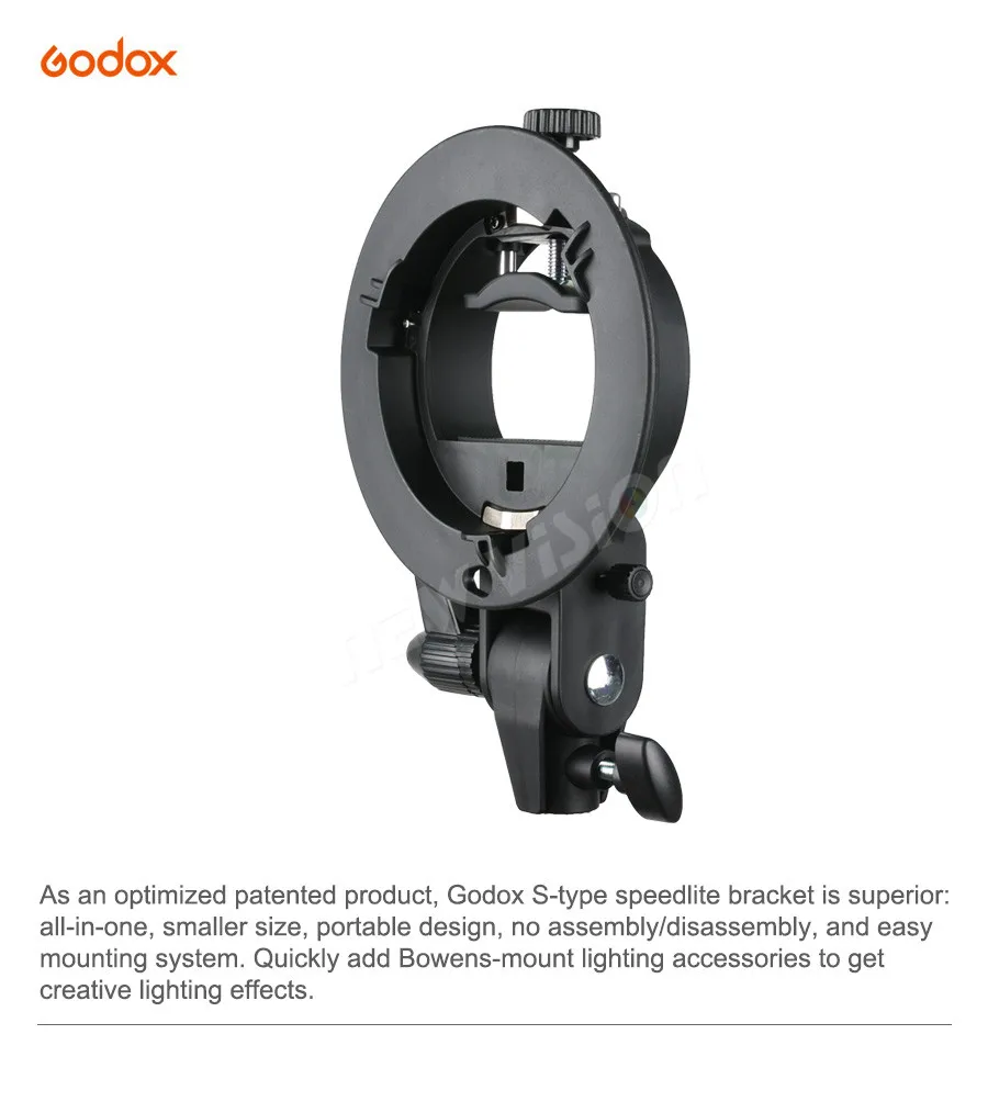 PRO Godox S-Type Bracket Bowens S Mount Holder for Speedlite Flash Snoot Softbox Beauty Dish Honeycomb
