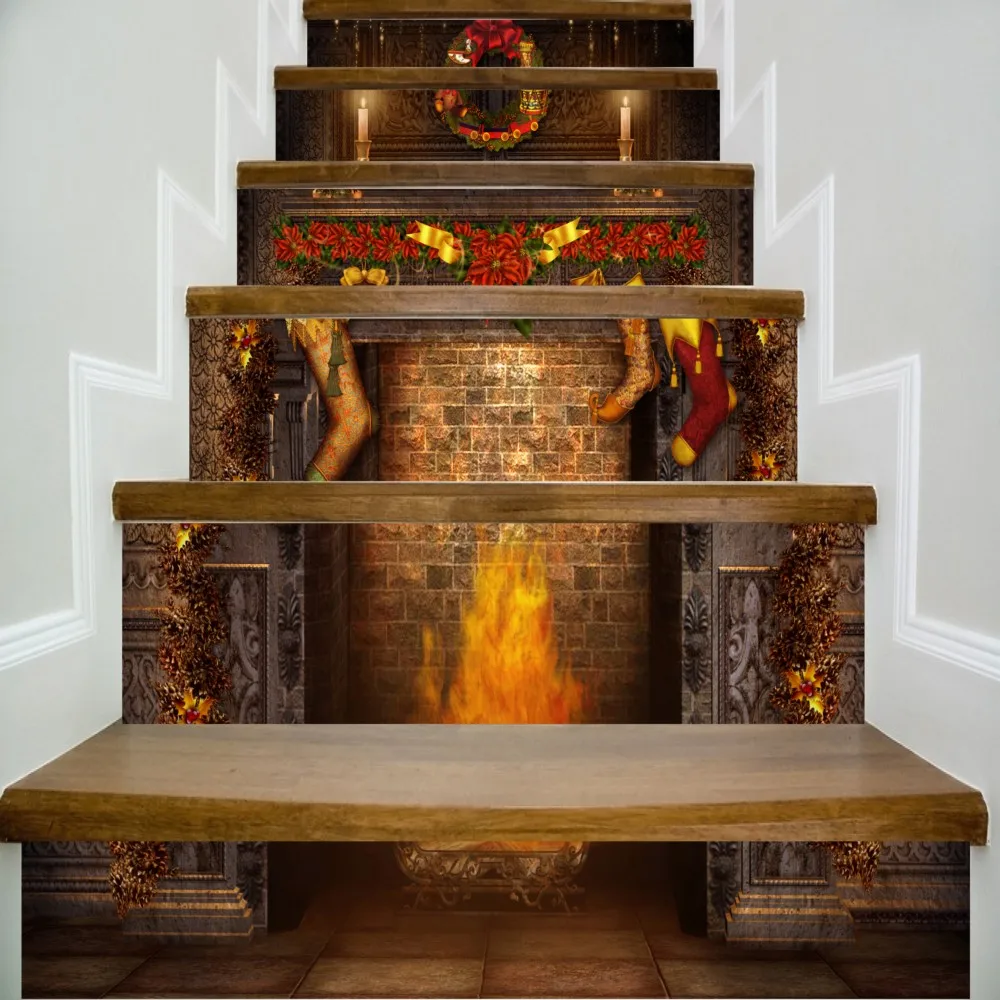 6pcs/set 18cm x 100cm Christmas Fireplace Pattern Stair Sticker Wall Decor Wallpaper LTT087
6pcs/set 18cm x 100cm Christmas Fireplace Pattern Stair Sticker Wall Decor Wallpaper LTT087