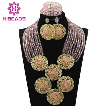 New 10 Layers Baby Pink Nigerian Wedding African Costume Jewelry Set Fashion Beads Crystal Necklace Set Free Shipping WD901
New 10 Layers Baby Pink Nigerian Wedding African Costume Jewelry Set Fashion Beads Crystal Necklace Set Free Shipping WD901
