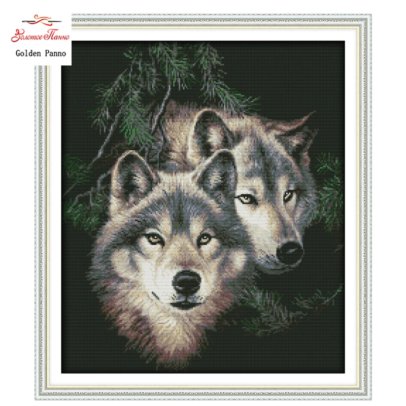 Golden Panno,Two Wolves Counted Cross Stitch 11CT Printed 14CT Handmade Cross Stitch Set animals Cross-stitch Kit Embroidery1024
Golden Panno,Two Wolves Counted Cross Stitch 11CT Printed 14CT Handmade Cross Stitch Set animals Cross-stitch Kit Embroidery1024