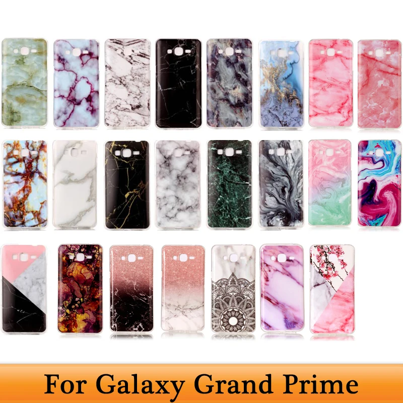 Мраморный чехол для Samsung Galaxy Grand Prime силиконовый с силиконовой крышкой рисунком в