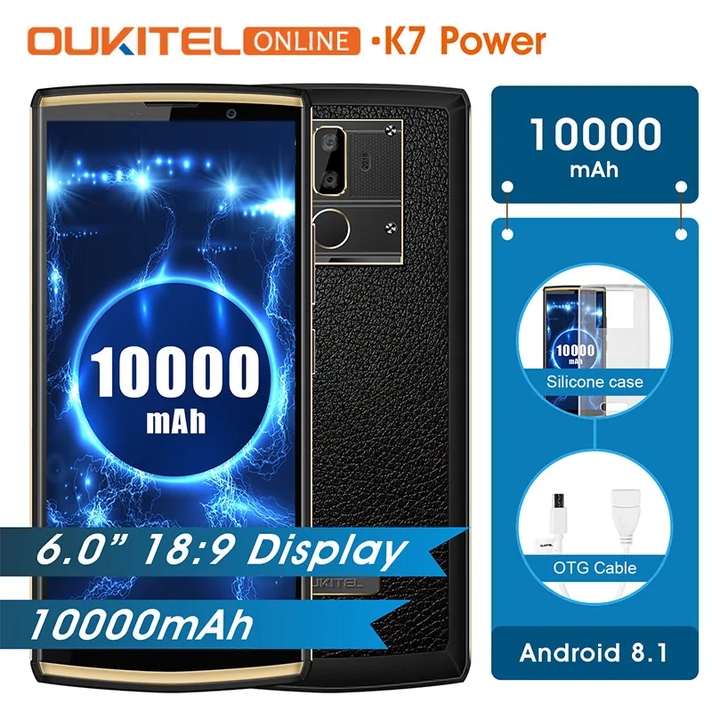 Oukitel K7 Мощность 10000 мА/ч 2 Гб Оперативная память 16 Встроенная 6 0 &quotHD + 18:9 Дисплей