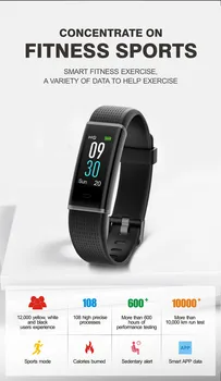 Smart Wristband Blood Pressure Heart Rate Monitor Bluetooth Fitness Watch 24H heart rate monitoring, sleep monitoring,
Smart Wristband Blood Pressure Heart Rate Monitor Bluetooth Fitness Watch 24H heart rate monitoring, sleep monitoring,