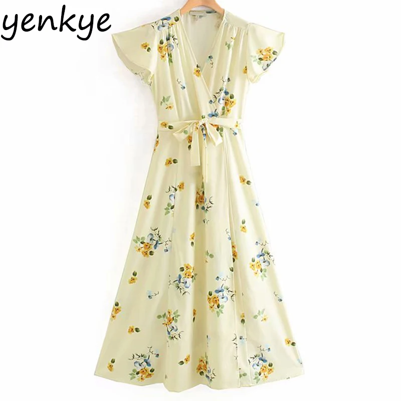 Summer Dress Women Flare Sleeve Floral Print Long Maxi Dress Elegant Lady V Neck With Belt A-line Slim Party Dress XNWM8899
Summer Dress Women Flare Sleeve Floral Print Long Maxi Dress Elegant Lady V Neck With Belt A-line Slim Party Dress XNWM8899