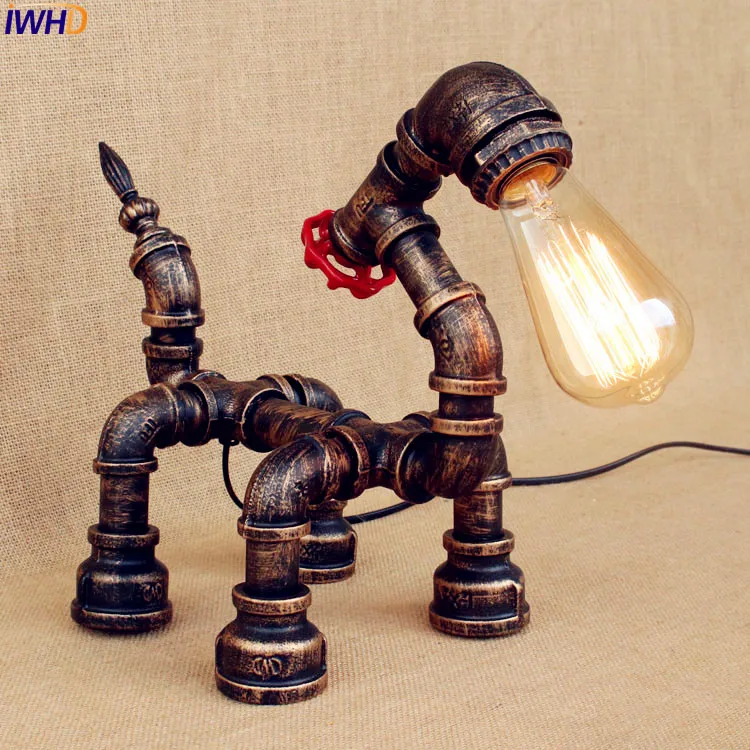 IWHD Little Dog Vintage Table Lamp LED Bedroom Living Room Water Pipe Beside Lamps Lamparas Luminaria De Mesa
IWHD Little Dog Vintage Table Lamp LED Bedroom Living Room Water Pipe Beside Lamps Lamparas Luminaria De Mesa