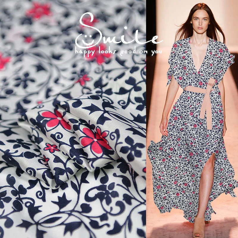 18 Summer&Spring New Flowers Print 100% Silk Georgette satin Fabric For Women Dress 140cm wide Fashion cloth For DIY Sewing sale
18 Summer&Spring New Flowers Print 100% Silk Georgette satin Fabric For Women Dress 140cm wide Fashion cloth For DIY Sewing sale