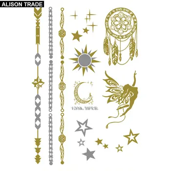 flash tattoo Angel bracelets of gold and silver pentacle of the Moon fresh small logo waterproof tatoo temporary stickers VT314
flash tattoo Angel bracelets of gold and silver pentacle of the Moon fresh small logo waterproof tatoo temporary stickers VT314