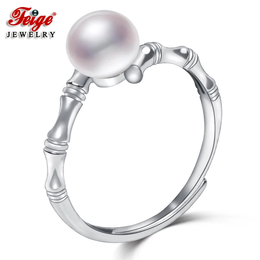 FEIGE 100% 925 Sterling Silver Bamboo-shaped Rings 7-8mm White Natural Freshwater Pearl Rings For Female Fine Jewelry
FEIGE 100% 925 Sterling Silver Bamboo-shaped Rings 7-8mm White Natural Freshwater Pearl Rings For Female Fine Jewelry