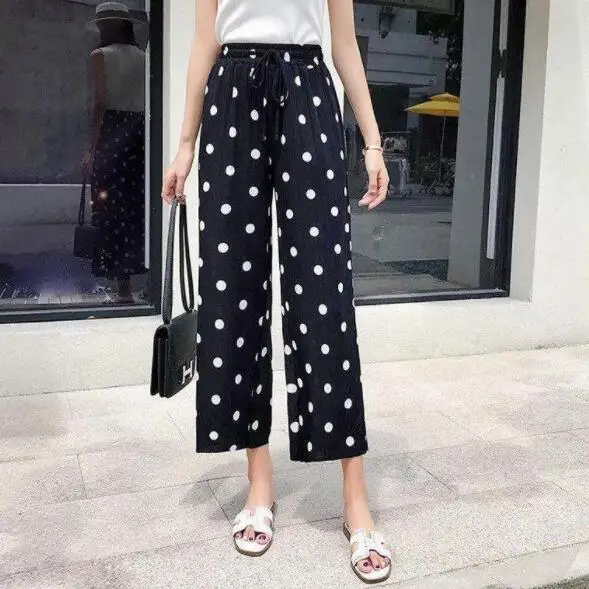 2019 Summer Wide Leg Pants Women Elastic High Waist Pleated Polka Dot Pants Plus Size Trousers Women pantalon femme DV795
2019 Summer Wide Leg Pants Women Elastic High Waist Pleated Polka Dot Pants Plus Size Trousers Women pantalon femme DV795