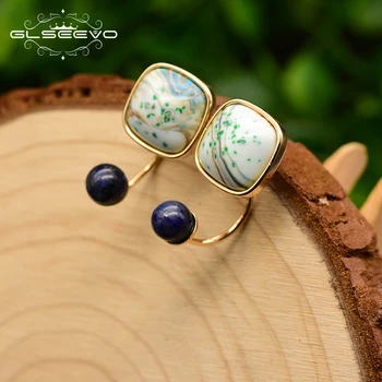 GLSEEVO Natural Lapis Lazuli Green Colored Glass Stud Earrings For Women Dual Use Earrings Jewelry Pendientes Mujer GE0766C
GLSEEVO Natural Lapis Lazuli Green Colored Glass Stud Earrings For Women Dual Use Earrings Jewelry Pendientes Mujer GE0766C