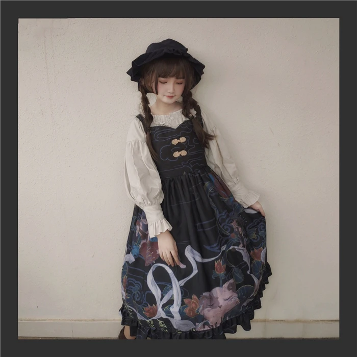Sweet Black Lolita JSK Dress Vintage Printed Knee Length Lolita Dresses For Large Size Women Original Design Lolita Vestidos
Sweet Black Lolita JSK Dress Vintage Printed Knee Length Lolita Dresses For Large Size Women Original Design Lolita Vestidos