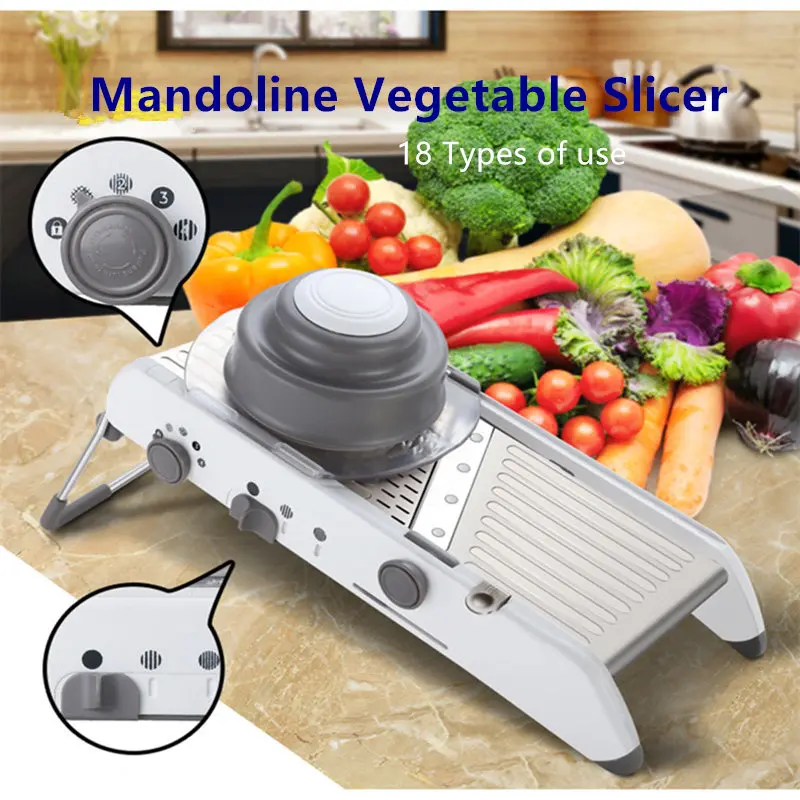NEW 18 Type of Use Mandoline Vegetable Slicer Stainless Steel Multifunctional Fruit Onion Potato Cutter Chopper Kitchen Gadgets
NEW 18 Type of Use Mandoline Vegetable Slicer Stainless Steel Multifunctional Fruit Onion Potato Cutter Chopper Kitchen Gadgets