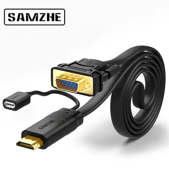 SAMZHE HDMI to VGA Cable Male to Male Video Transmission Cable 1080 P VGA Converter Cable for Laptop Connect to TV Big Screen
SAMZHE HDMI to VGA Cable Male to Male Video Transmission Cable 1080 P VGA Converter Cable for Laptop Connect to TV Big Screen