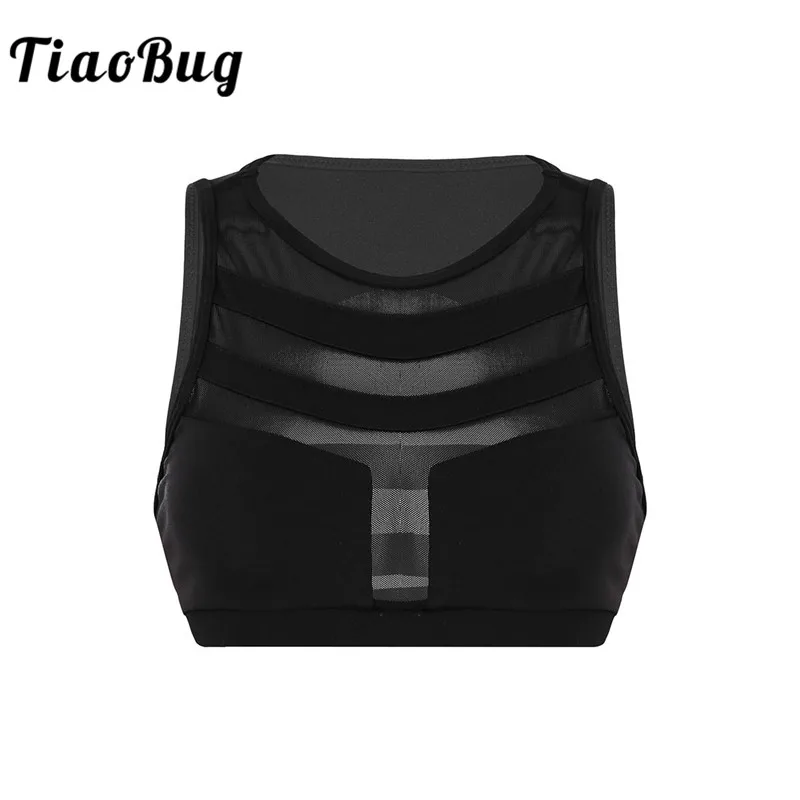 TiaoBug Women Black/White Mesh Splice Strappy Back Gymnastics Ballet Tops Dance Costume No Padded Gym Sports Dance Bra Crop Top
TiaoBug Women Black/White Mesh Splice Strappy Back Gymnastics Ballet Tops Dance Costume No Padded Gym Sports Dance Bra Crop Top