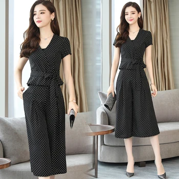 Loose Big Size Thin Two Piece Set Summer Fashion Elegant Women's Suit V-neck Polka Dot Wide Leg Pants Ensemble Femme Survetement
Loose Big Size Thin Two Piece Set Summer Fashion Elegant Women's Suit V-neck Polka Dot Wide Leg Pants Ensemble Femme Survetement