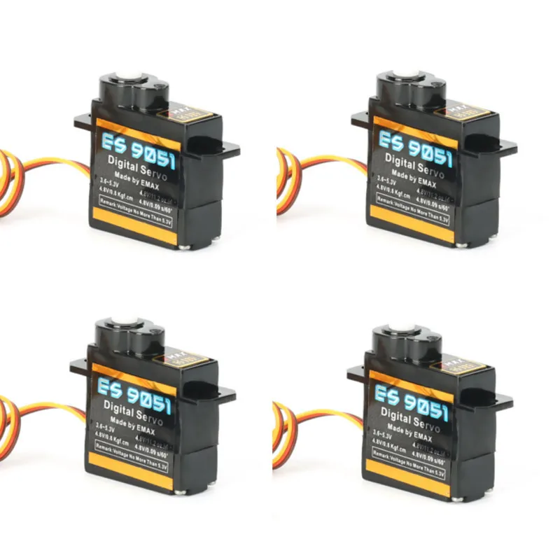 4PCS EMAX ES9051 ES9251 4.3g/3.8g Digital Servo Plastic Gear 0.8kg Torque for 3D F3P Airplanes
4PCS EMAX ES9051 ES9251 4.3g/3.8g Digital Servo Plastic Gear 0.8kg Torque for 3D F3P Airplanes