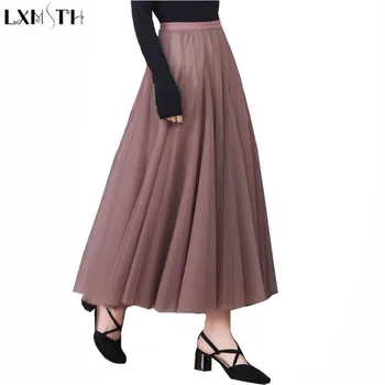 LXMSTH New Arrival 2019 Spring Women Mesh Skirt Long Korean Fashion Ball Gown Skirts A Line Pleated Skirt High Waist Free Size
LXMSTH New Arrival 2019 Spring Women Mesh Skirt Long Korean Fashion Ball Gown Skirts A Line Pleated Skirt High Waist Free Size