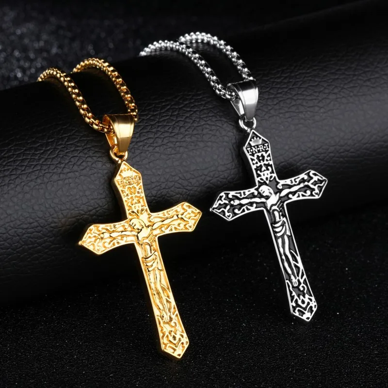 Fashion Retro Cross Pendant Necklace Stainless Steel Charm Choker For Women Men Silver Gold Color Chain Jesus Pendant Jewelry
Fashion Retro Cross Pendant Necklace Stainless Steel Charm Choker For Women Men Silver Gold Color Chain Jesus Pendant Jewelry