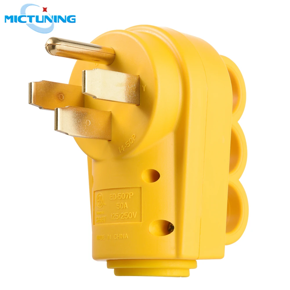 MICTUNING 50 Amp Heavy Duty 125/250V RV Replacement Male Plug Ergonomic Grip Handle 50A Yellow Camper Male Connector Accessories
MICTUNING 50 Amp Heavy Duty 125/250V RV Replacement Male Plug Ergonomic Grip Handle 50A Yellow Camper Male Connector Accessories