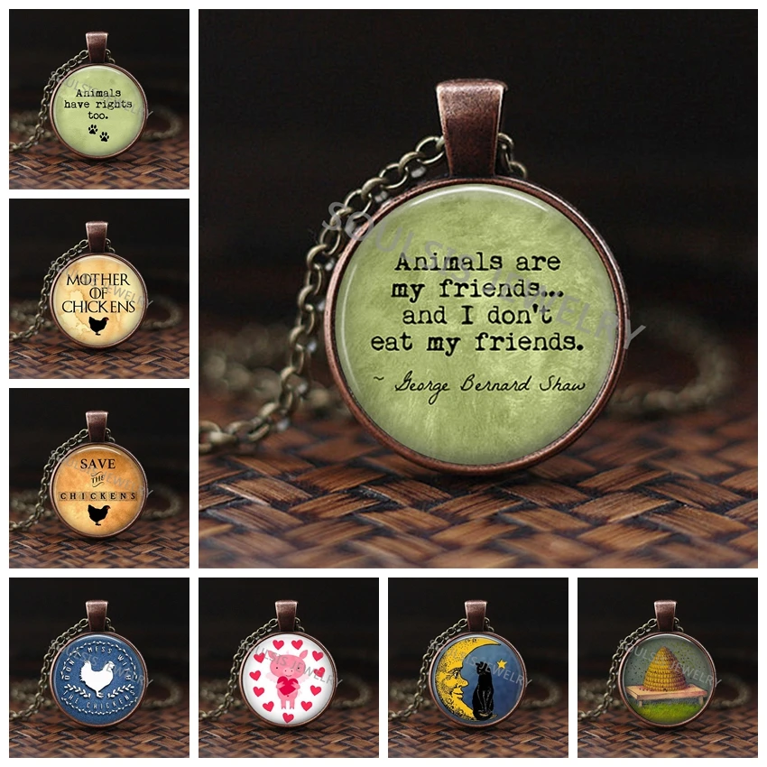 Drop Shipping Vegetarian George Bernard Shaw Quote Jewelry Animals are my friends Vegetarian Pendant Chain Vegan Jewelry
Drop Shipping Vegetarian George Bernard Shaw Quote Jewelry Animals are my friends Vegetarian Pendant Chain Vegan Jewelry
