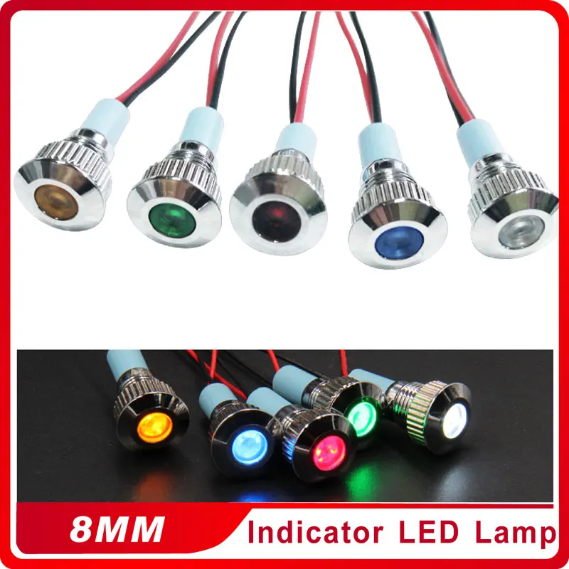 8mm Waterproof Metal Flat Round Indicator LED Lamp Signal Pilot Light Colourful Red Yellow Blue Green White
8mm Waterproof Metal Flat Round Indicator LED Lamp Signal Pilot Light Colourful Red Yellow Blue Green White