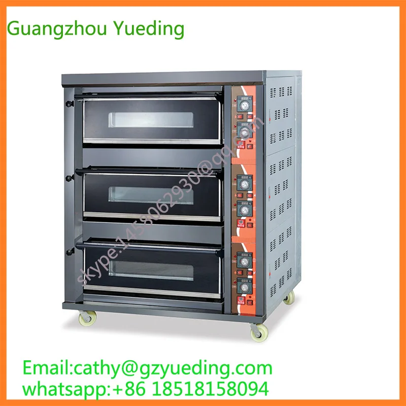 three Deck Bread Baking Gas Oven , Bakery Equipment Prices