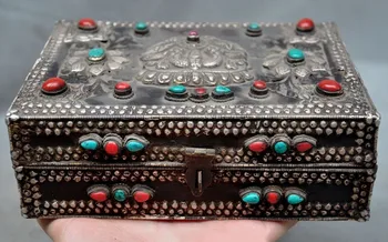 christmas Rare Old Tibet silver Filigree Huanghuali Wood turquoise coral Jewelry boxes box halloween
christmas Rare Old Tibet silver Filigree Huanghuali Wood turquoise coral Jewelry boxes box halloween