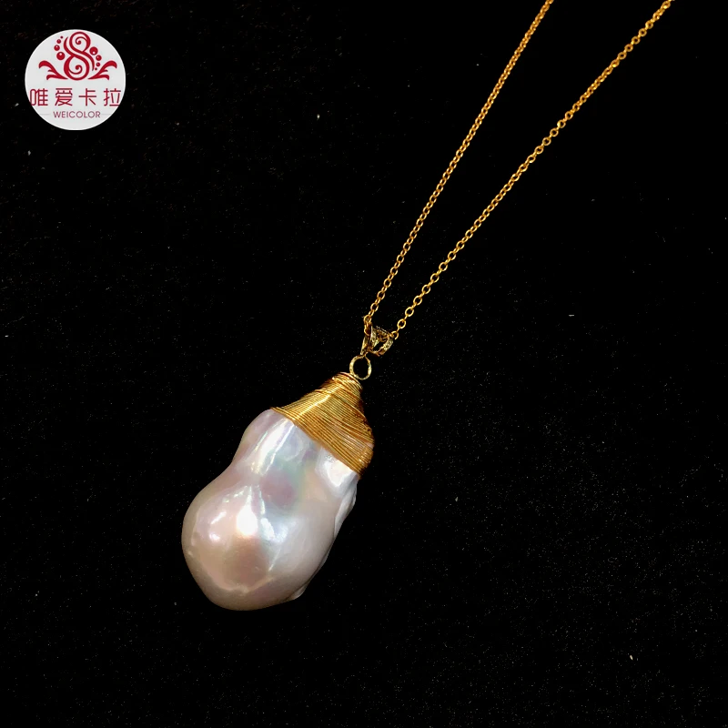 WEICOLOR DIY Design!Popular Hand Made Gold Mixed Baroque Freshwater Pearl Pendant With Free Nice Chain
WEICOLOR DIY Design!Popular Hand Made Gold Mixed Baroque Freshwater Pearl Pendant With Free Nice Chain