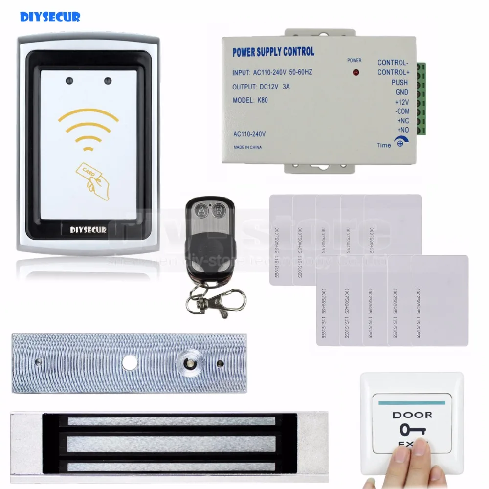 DIYSECUR Remote Control 125KHz RFID Reader 180KG Magnetic Lock Door Access Control Security System Kit
DIYSECUR Remote Control 125KHz RFID Reader 180KG Magnetic Lock Door Access Control Security System Kit