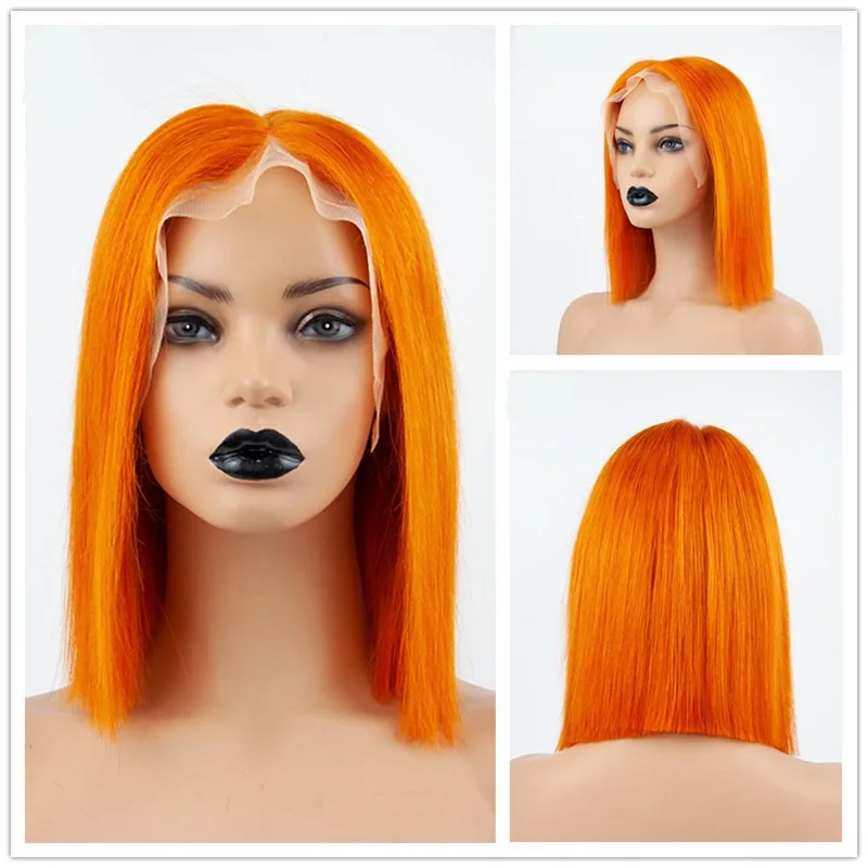 Orange 13x6 Lace Front Human Hair Bob Wig With Bangs Glueless Transparent Lace Front Wigs Straight Short Bob Wigs Pre Plucked
Orange 13x6 Lace Front Human Hair Bob Wig With Bangs Glueless Transparent Lace Front Wigs Straight Short Bob Wigs Pre Plucked