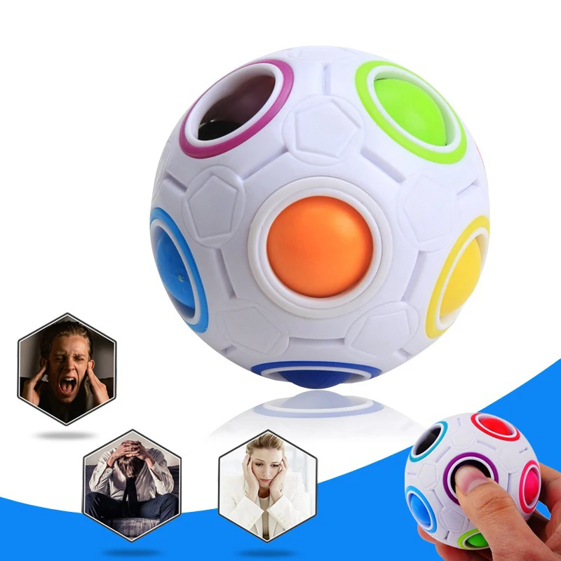 Creative Spherical Magic Speed Cube Rainbow Puzzles Ball Football Funny Montessori Antiestres Ball Cube Toys for Children
Creative Spherical Magic Speed Cube Rainbow Puzzles Ball Football Funny Montessori Antiestres Ball Cube Toys for Children