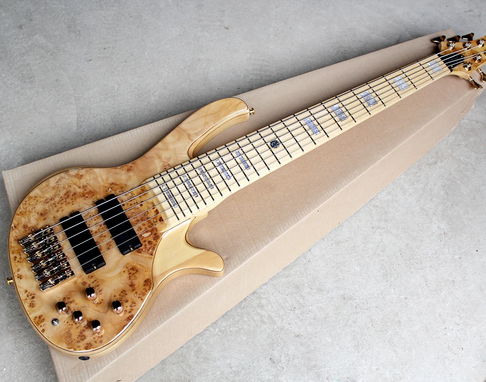 6 Strings Electric Bass Guitar with Active Circuit,Tree-burl Veneer,Maple Fretboard,Golden Hardware,offering customized services
6 Strings Electric Bass Guitar with Active Circuit,Tree-burl Veneer,Maple Fretboard,Golden Hardware,offering customized services