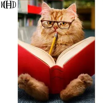 MHD 5d Diy diamond painting cat reading cross stitch with diamond embroidery crystal diamond diamond mosaic picture needlework
MHD 5d Diy diamond painting cat reading cross stitch with diamond embroidery crystal diamond diamond mosaic picture needlework