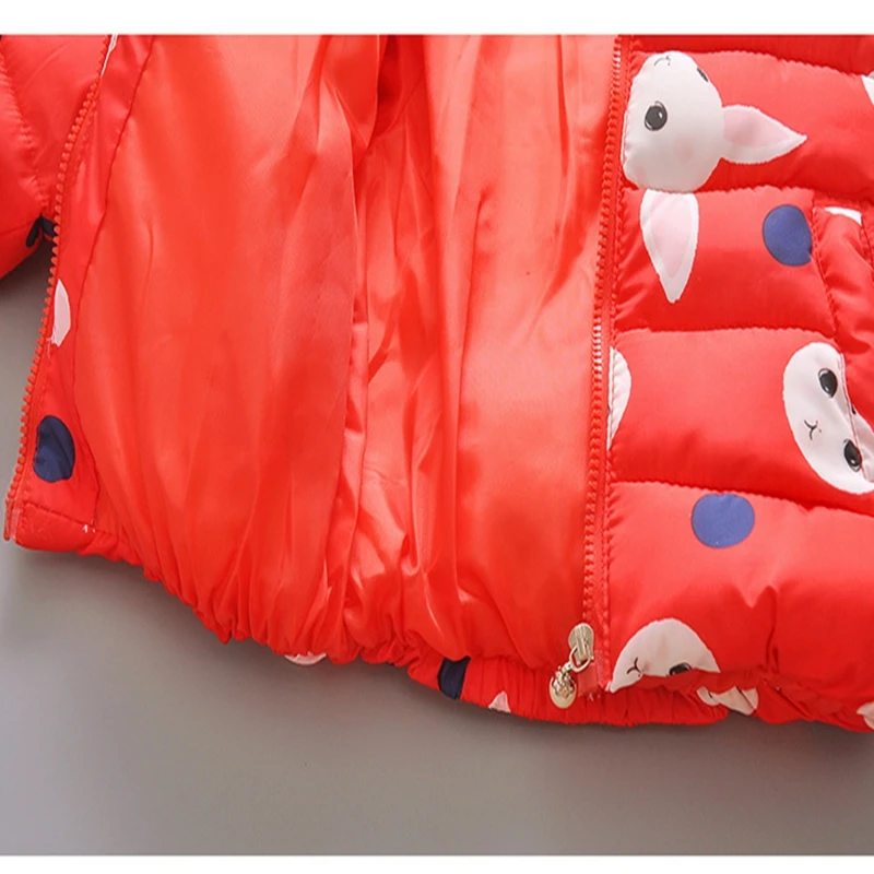 Baby girl Coat In Winter Leisure style Cartoon Rabbit head Warm and lovely zipper jacket Kids Children are not afraid of cold (16)