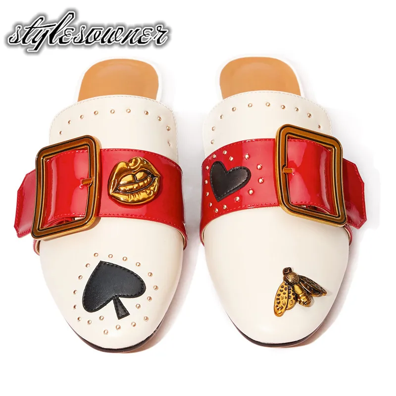 Stylesowner 2018 Summer All-match Women Slippers Real Leather Flat Mixed Color Outside Hand-made Sheepskin Buckle Slippers 
Stylesowner 2018 Summer All-match Women Slippers Real Leather Flat Mixed Color Outside Hand-made Sheepskin Buckle Slippers