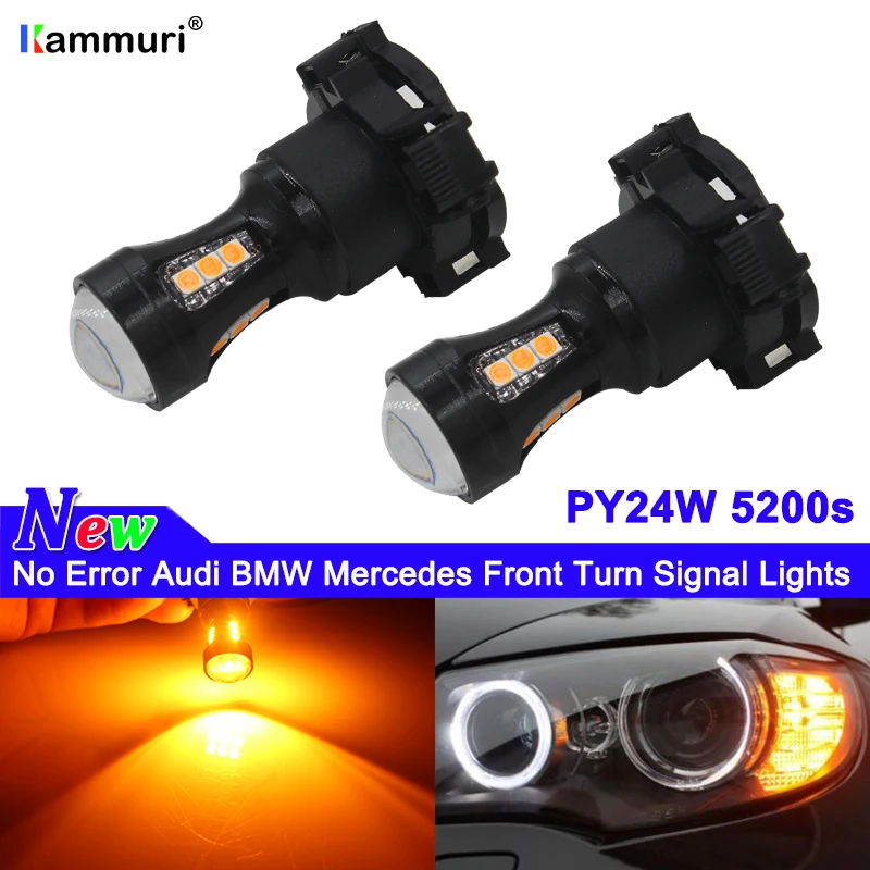 No Error Amber PY24W 5200s LED Bulbs For Audi A4 B8 Q5 BMW E90 E92 E83 E70 F10 F11 F07 Mercedes 18-LED Front Turn Signal Lights
No Error Amber PY24W 5200s LED Bulbs For Audi A4 B8 Q5 BMW E90 E92 E83 E70 F10 F11 F07 Mercedes 18-LED Front Turn Signal Lights