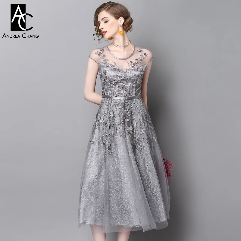 spring summer runway designer womans dresses gray party event dress ball gown flower embroidery lace bottom calf length dress
spring summer runway designer womans dresses gray party event dress ball gown flower embroidery lace bottom calf length dress