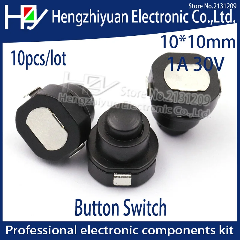 Hzy 10PCS/ lot Flashlight Torch Part Round Push Button Switch Black DC 30V 1A 10mm x 10mm (D*H)
Hzy 10PCS/ lot Flashlight Torch Part Round Push Button Switch Black DC 30V 1A 10mm x 10mm (D*H)