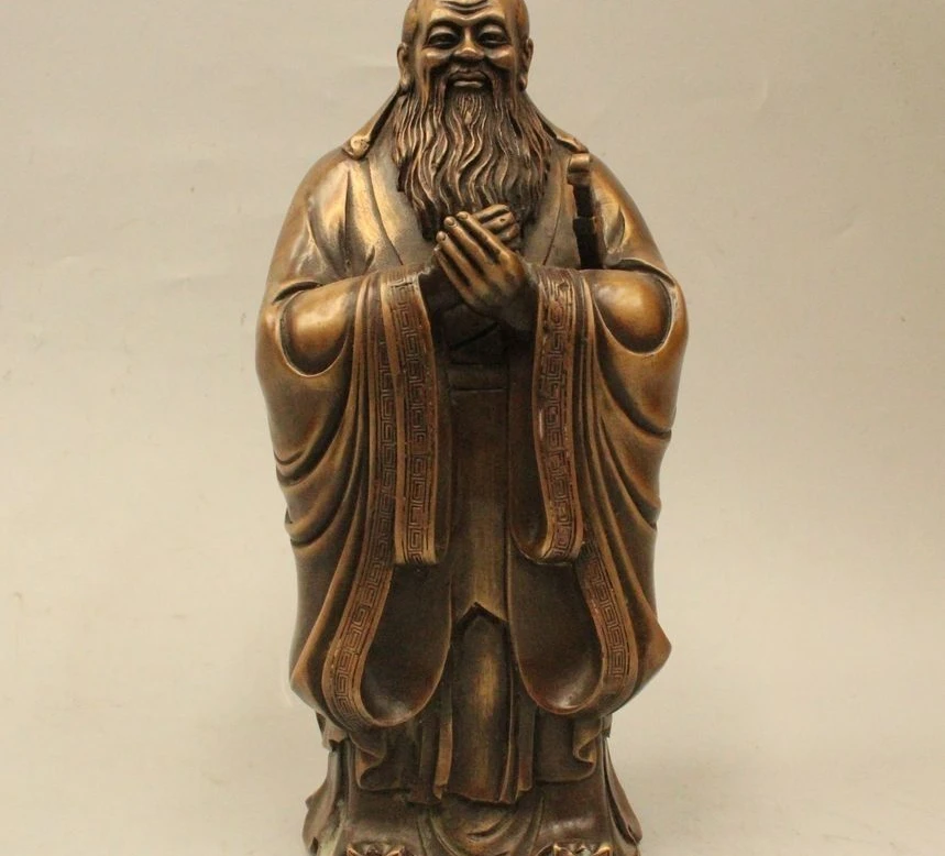 11" China History Bronze Confucius Chinese philosopher Kong Zi Confucius Statue
11" China History Bronze Confucius Chinese philosopher Kong Zi Confucius Statue