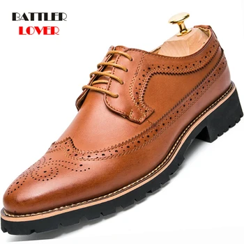 2019 Fashion Brand Men's Formal Business Dress Brogue Shoes For Wedding Party Retro Leather Black Brown Round Toe Oxford Shoes
2019 Fashion Brand Men's Formal Business Dress Brogue Shoes For Wedding Party Retro Leather Black Brown Round Toe Oxford Shoes