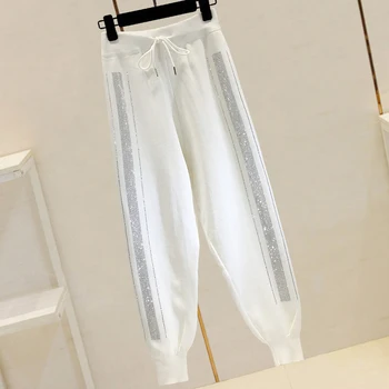 Spring Summer Fashion All-match Loose Female Trousers Loose Ankle-length Harem Pants Beam Foot Hot Drilling Sports Pants Knitted
Spring Summer Fashion All-match Loose Female Trousers Loose Ankle-length Harem Pants Beam Foot Hot Drilling Sports Pants Knitted